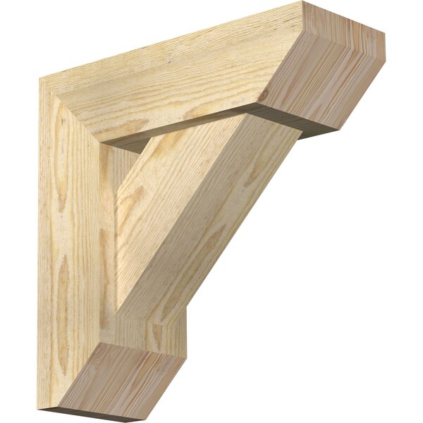 Ekena Millwork Traditional Slat Rough Sawn Bracket w/ Offset Brace, Douglas Fir, 6"W x 16"D x 16"H BKT0604X16X16TRA06RDF - main